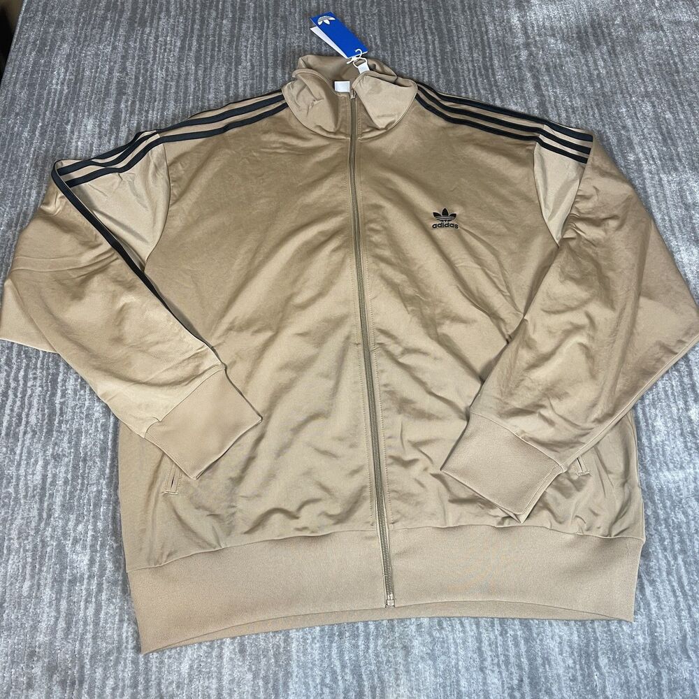 Adidas Firebird TT Track Jacket Mens XL Beige Originals 3 Stripe JY6366 New